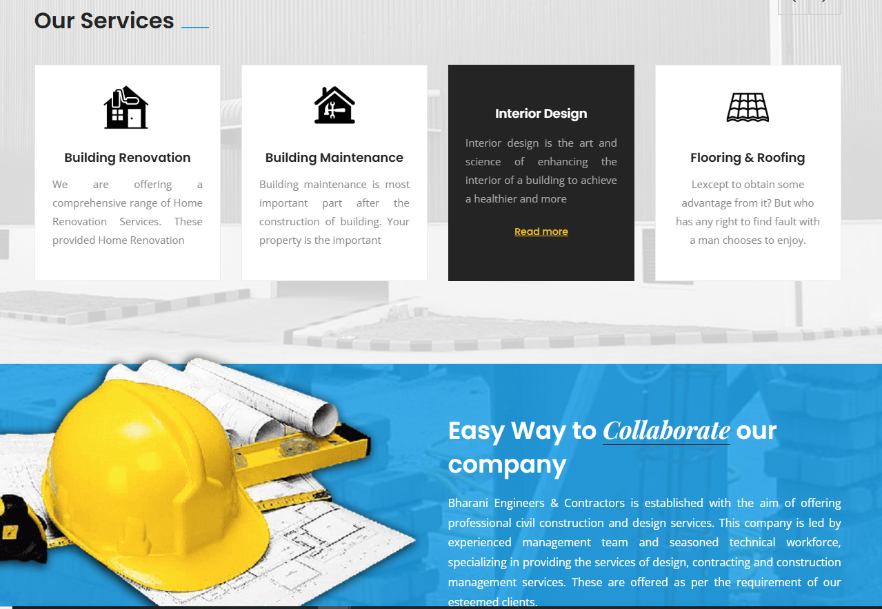 Civil Engineering, Infrastructure & Construction Services Website Development — screenshot 2