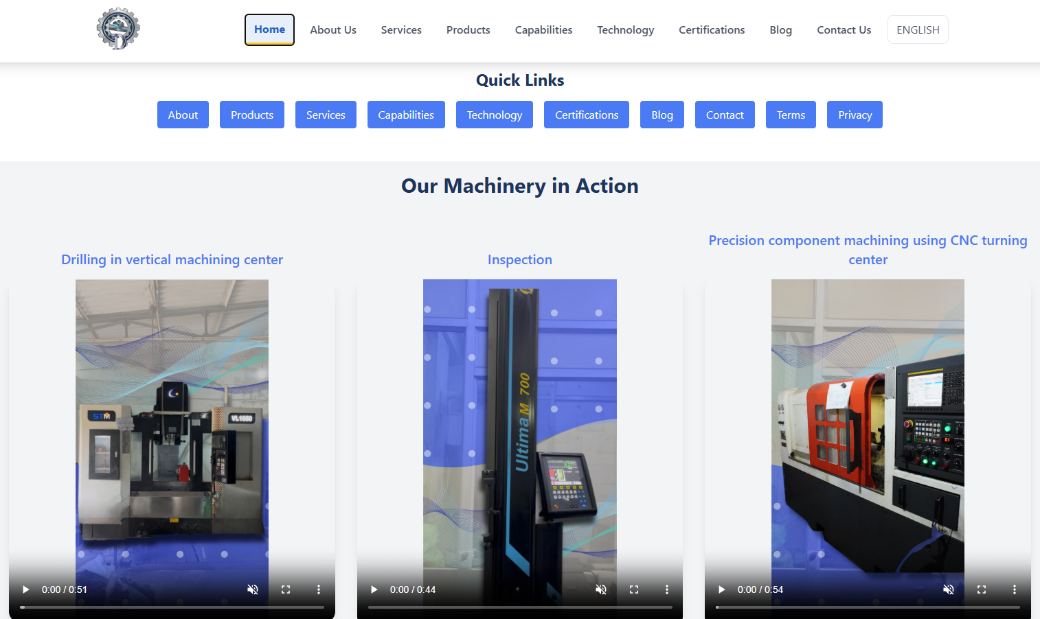 Danesh Industries – Industrial Machinery Website & Brand Showcase — screenshot 3