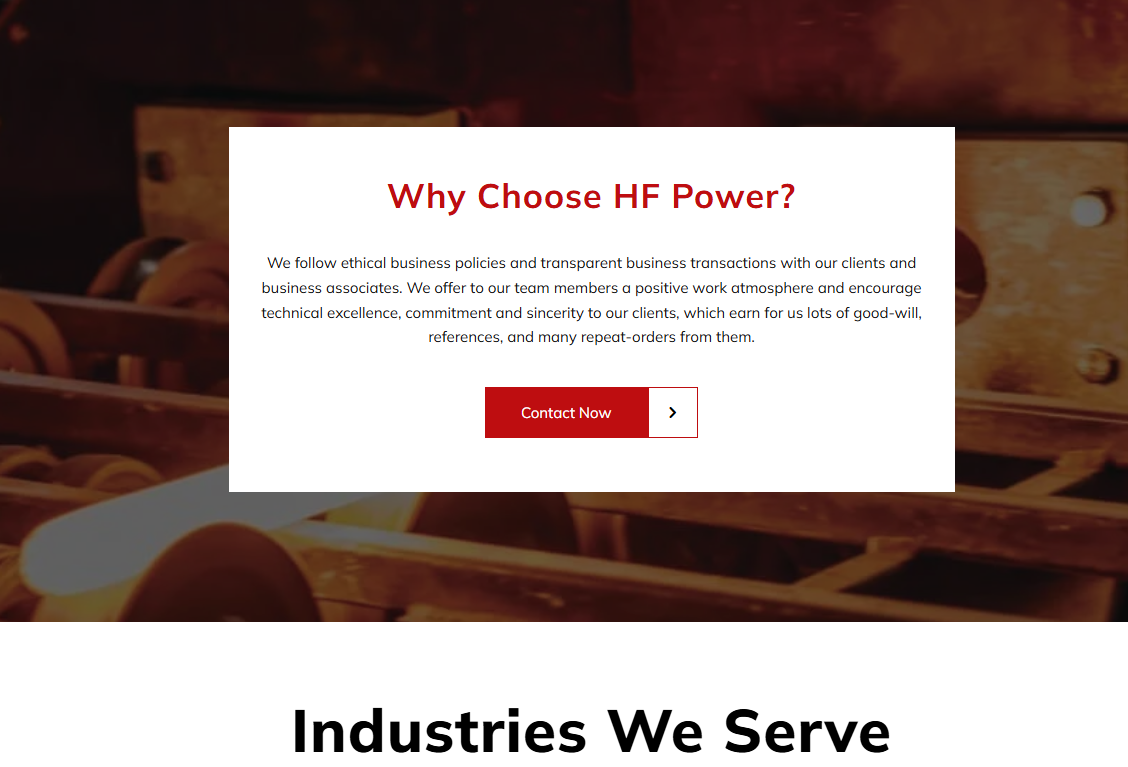 HF Power Tech – Power Solutions Website & Digital Branding — screenshot 3