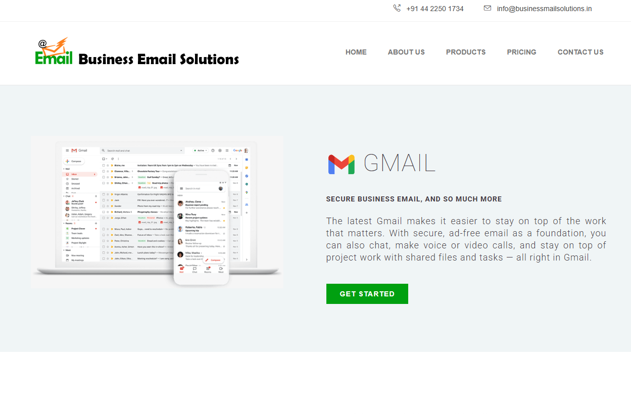 Business Mail Solutions – Corporate Email Services Website Development — screenshot 4