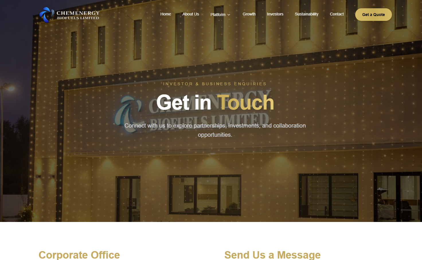 Chem Energy – Industrial Energy Solutions Website Development — screenshot 3