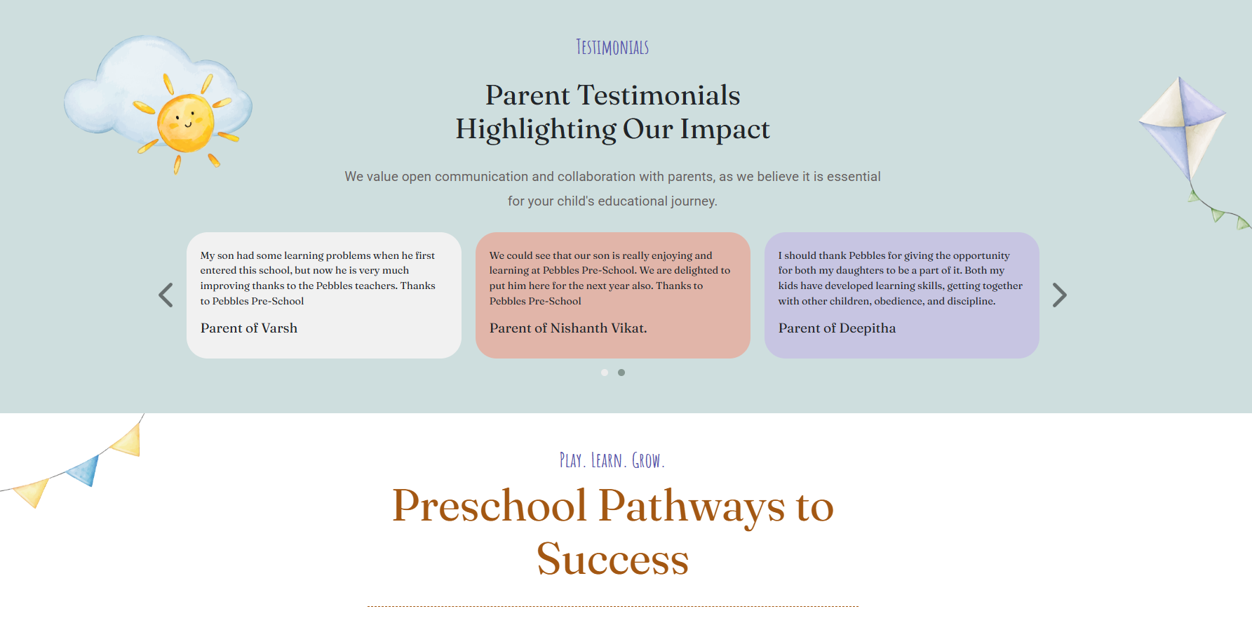 Preschool Website Development — screenshot 2