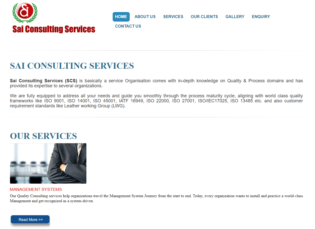 Quality Management & Business Consulting Website Development — screenshot 1