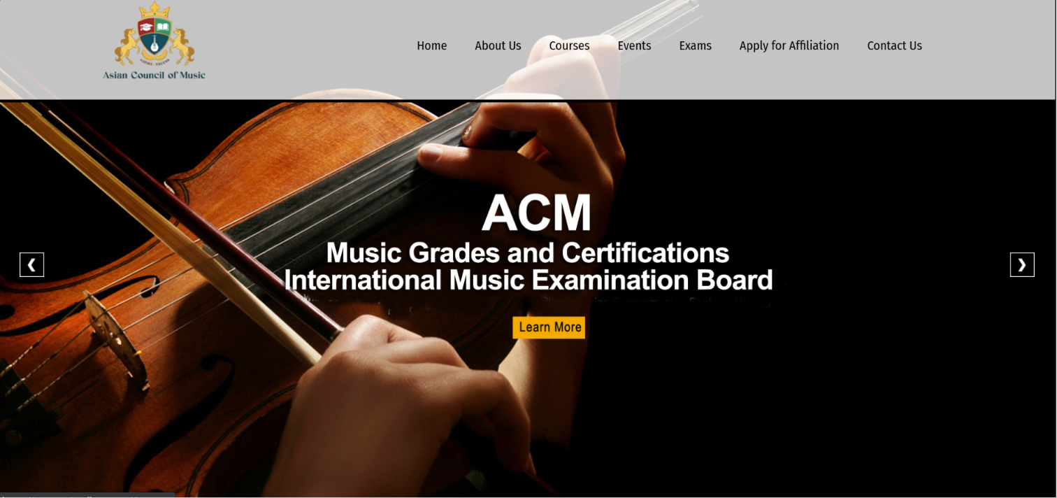 Professional Music Education & Training Website — screenshot 1