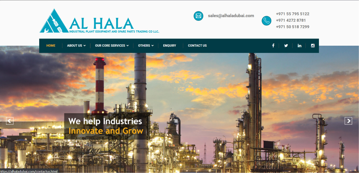 Industrial Engineering & Plant Equipment Website — screenshot 1