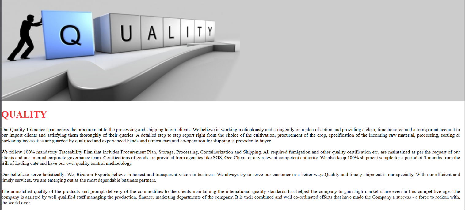 Food Export Business Website — screenshot 3