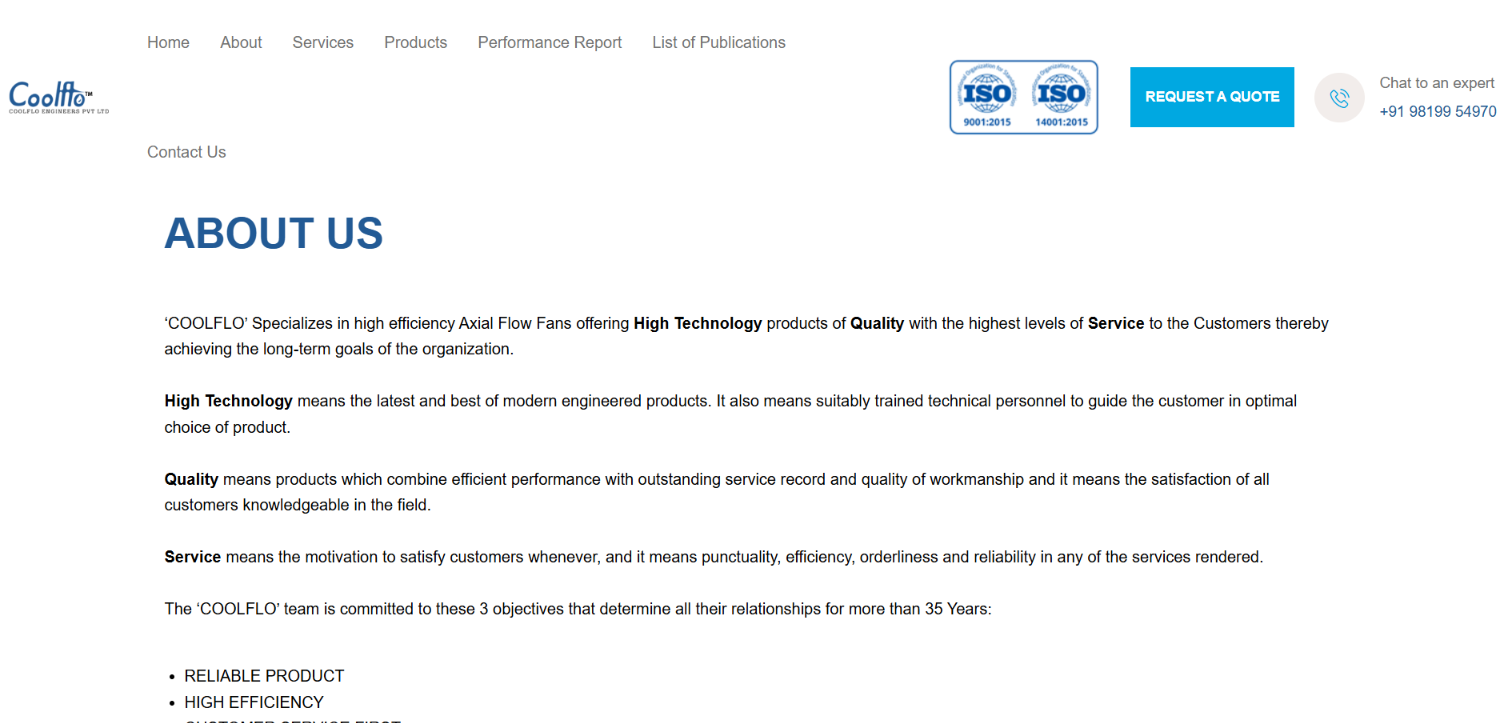 Industrial Cooling Solutions Website — screenshot 3