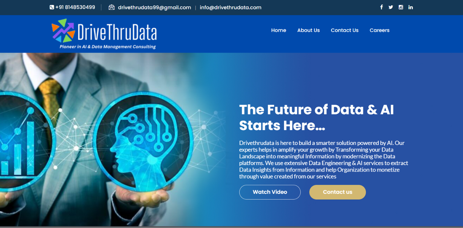 Data Management & Business Solutions Website — screenshot 1