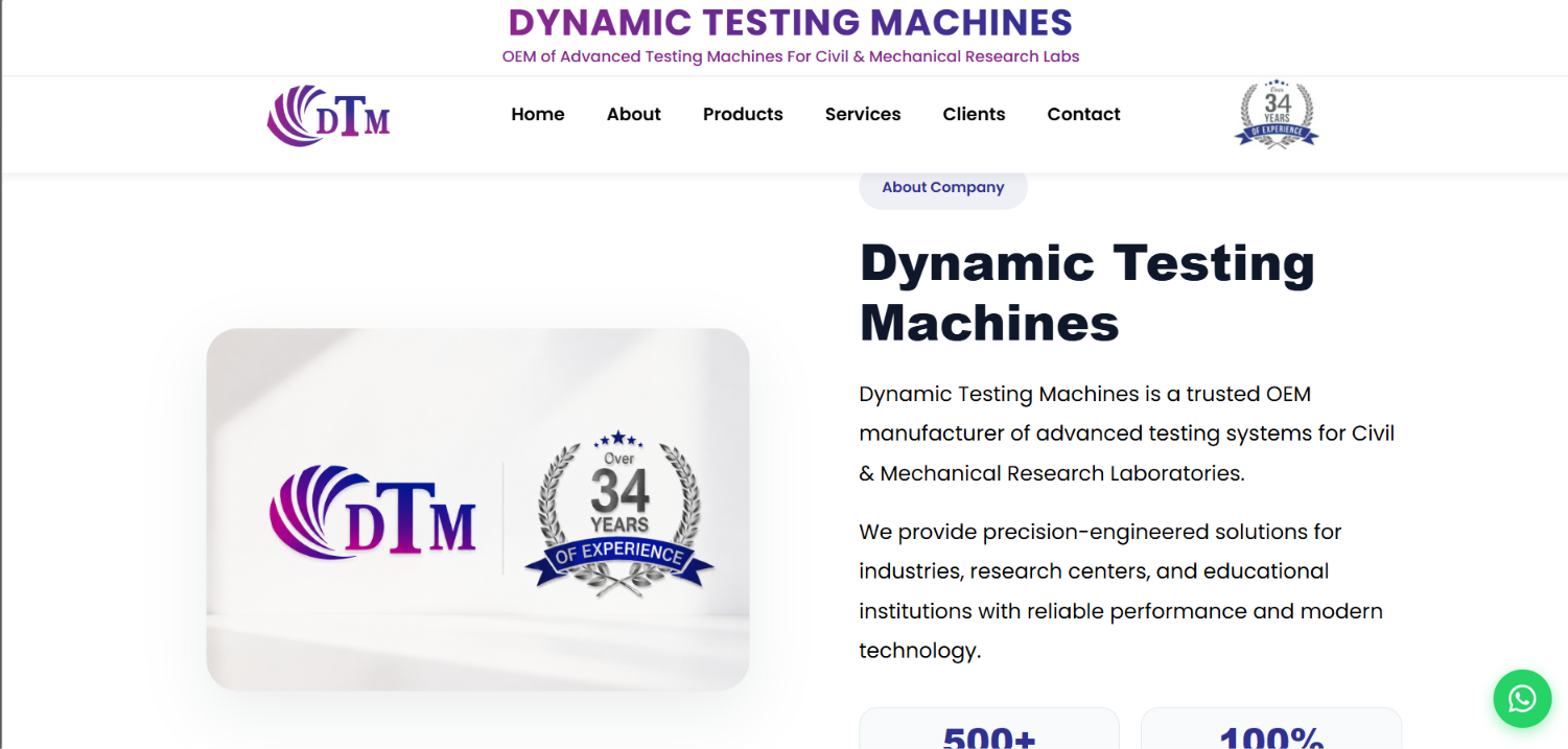 Material Testing Equipment Website — screenshot 2
