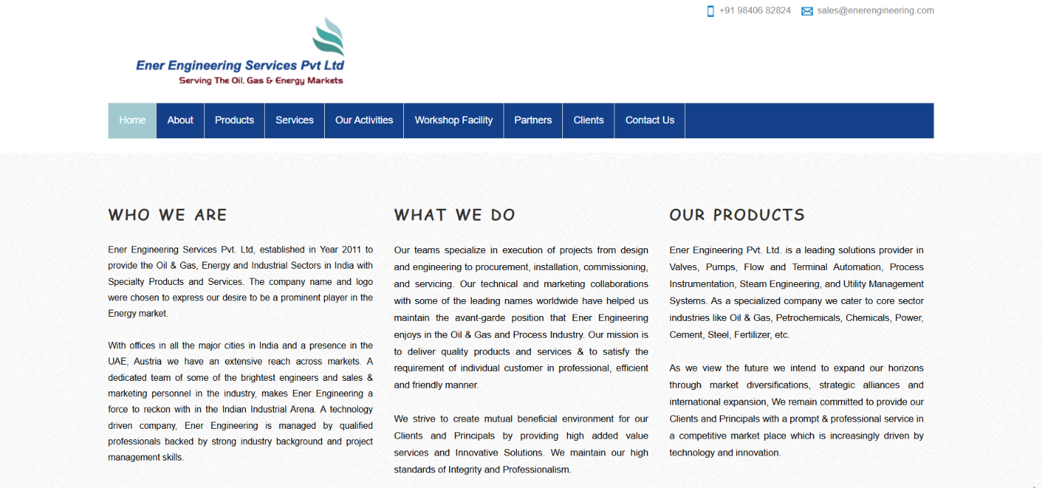 Industrial Engineering & Energy Solutions Website — screenshot 1