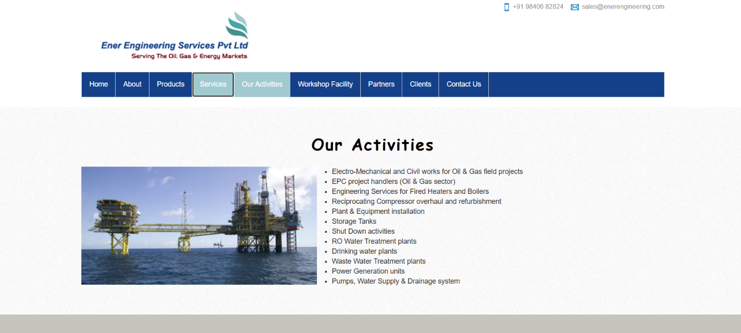 Industrial Engineering & Energy Solutions Website — screenshot 2
