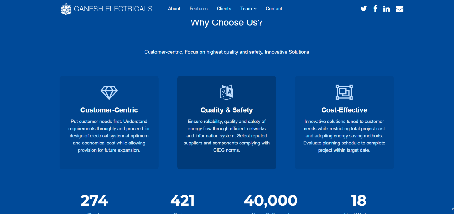 ESA Grade Electrical Contractor Website — screenshot 2