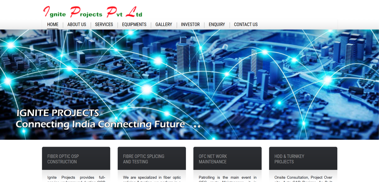 Telecom Infrastructure & Utility Services Website Development — screenshot 1