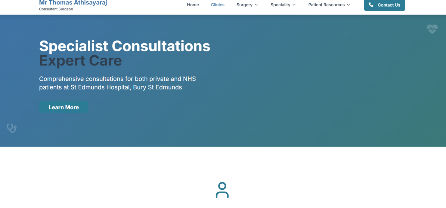 Healthcare Professional Website Development — screenshot 2