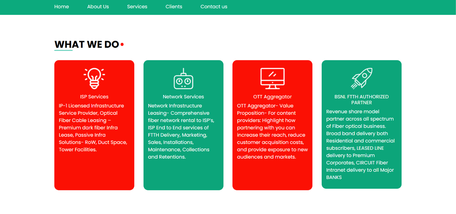 Telecom Infrastructure Website Development — screenshot 3