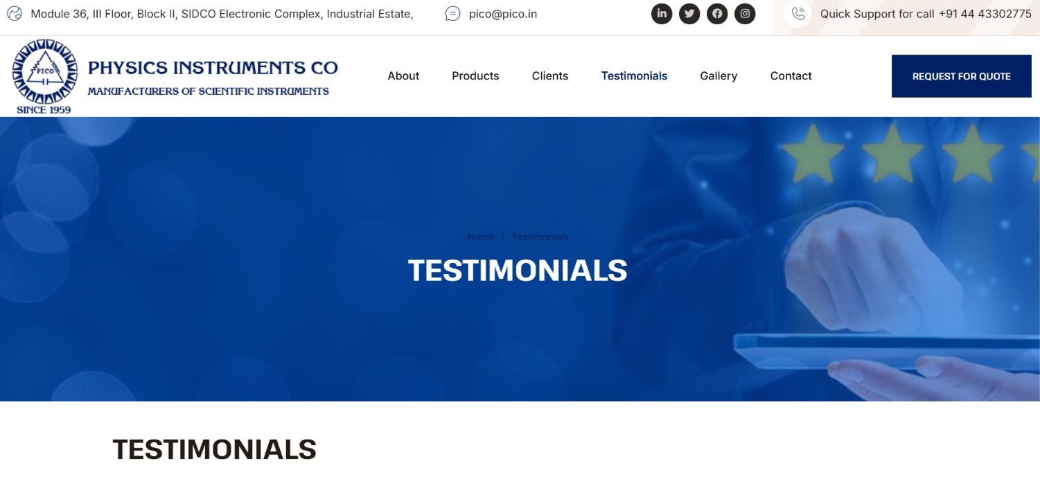 Scientific Instruments Website Development — screenshot 3