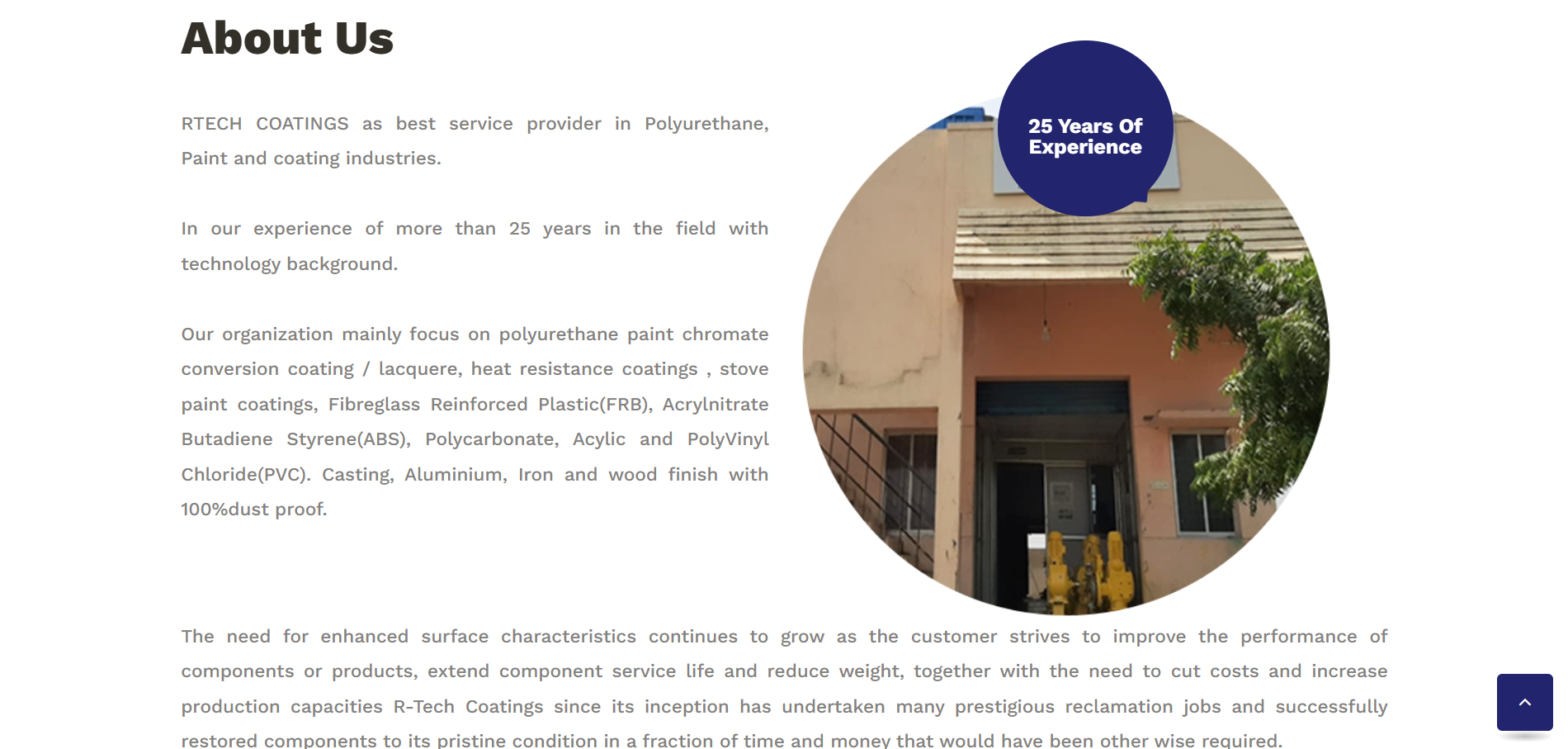 Industrial Coatings & Surface Finishing Website Development — screenshot 3