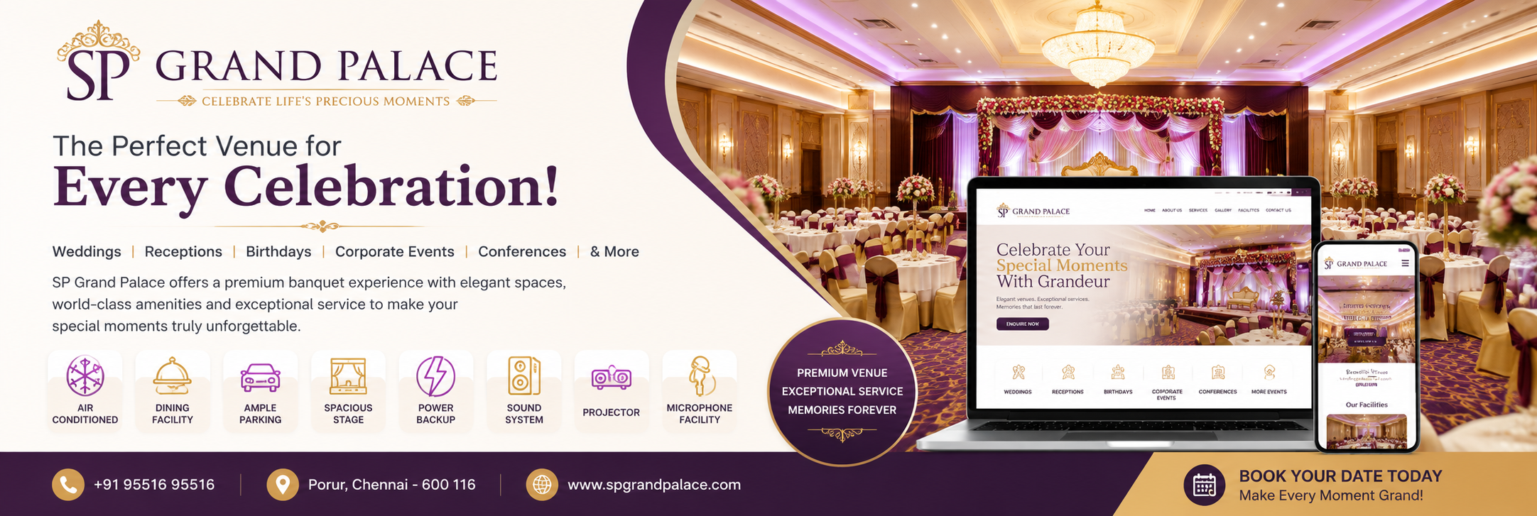 Banquet Hall & Event Venue Website Development